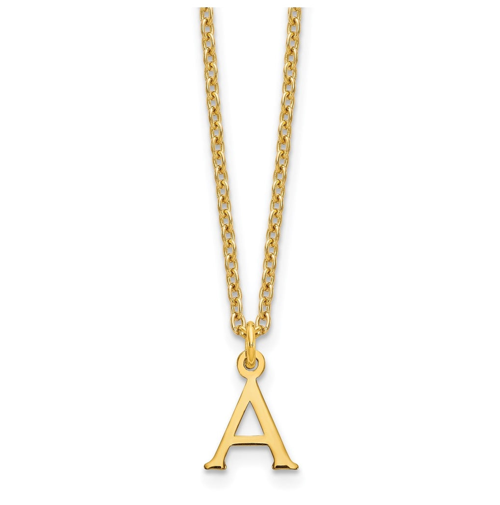 Sterling Silver Gold plated Cutout Letter A Initial Necklace