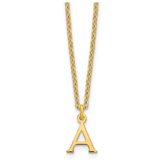 Sterling Silver Gold plated Cutout Letter A Initial Necklace