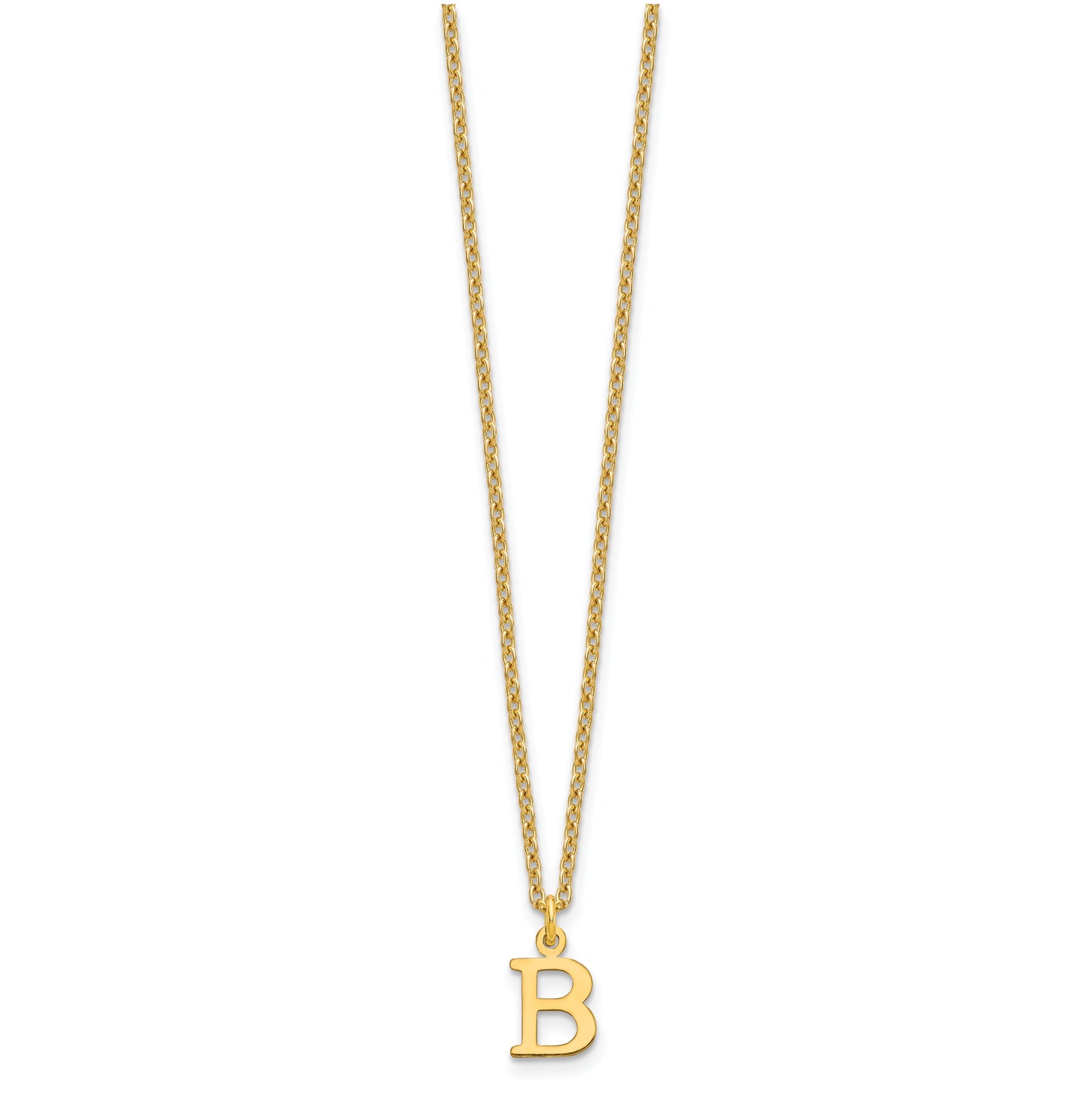 Sterling Silver Gold plated Cutout Letter B Initial Necklace