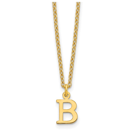 Sterling Silver Gold plated Cutout Letter B Initial Necklace