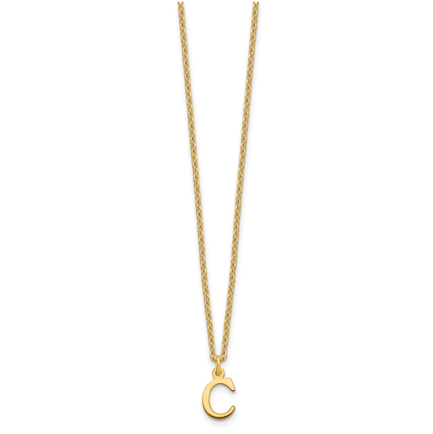 Sterling Silver Gold plated Cutout Letter C Initial Necklace