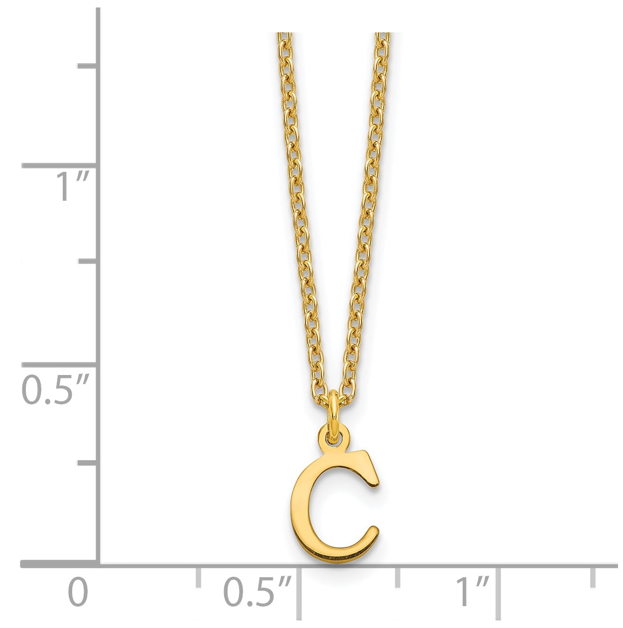 Sterling Silver Gold plated Cutout Letter C Initial Necklace