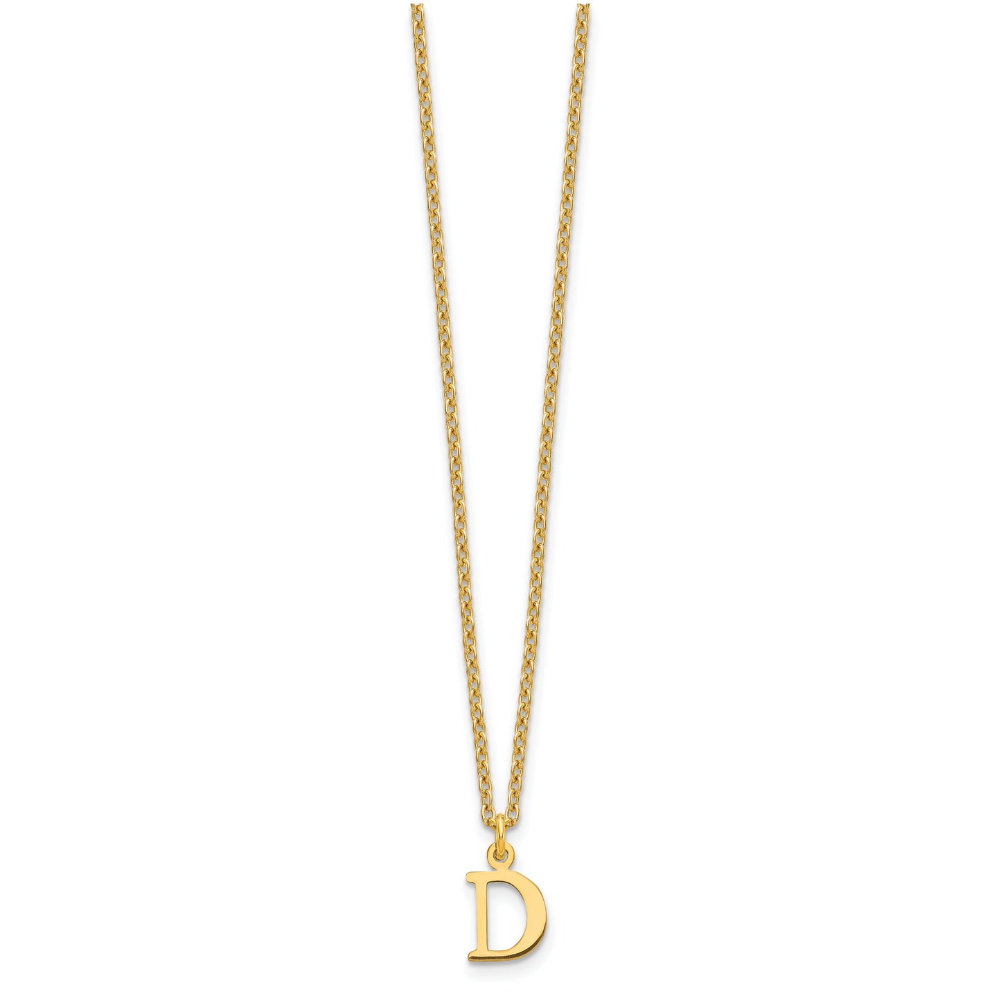 Sterling Silver Gold plated Cutout Letter D Initial Necklace