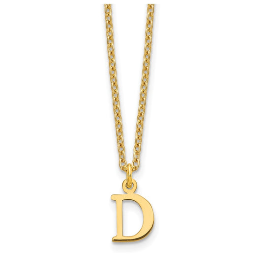 Sterling Silver Gold plated Cutout Letter D Initial Necklace