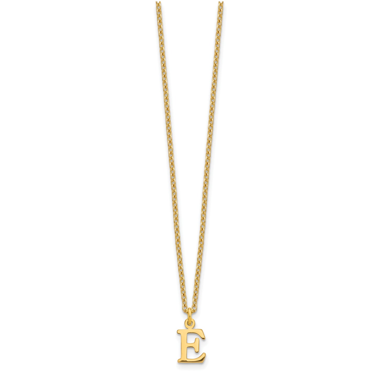 Sterling Silver Gold plated Cutout Letter E Initial Necklace