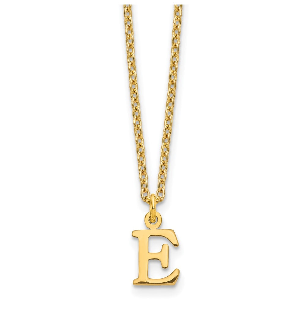 Sterling Silver Gold plated Cutout Letter E Initial Necklace