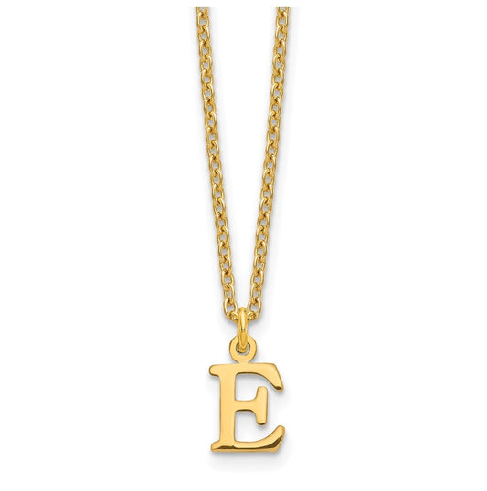 Sterling Silver Gold plated Cutout Letter E Initial Necklace