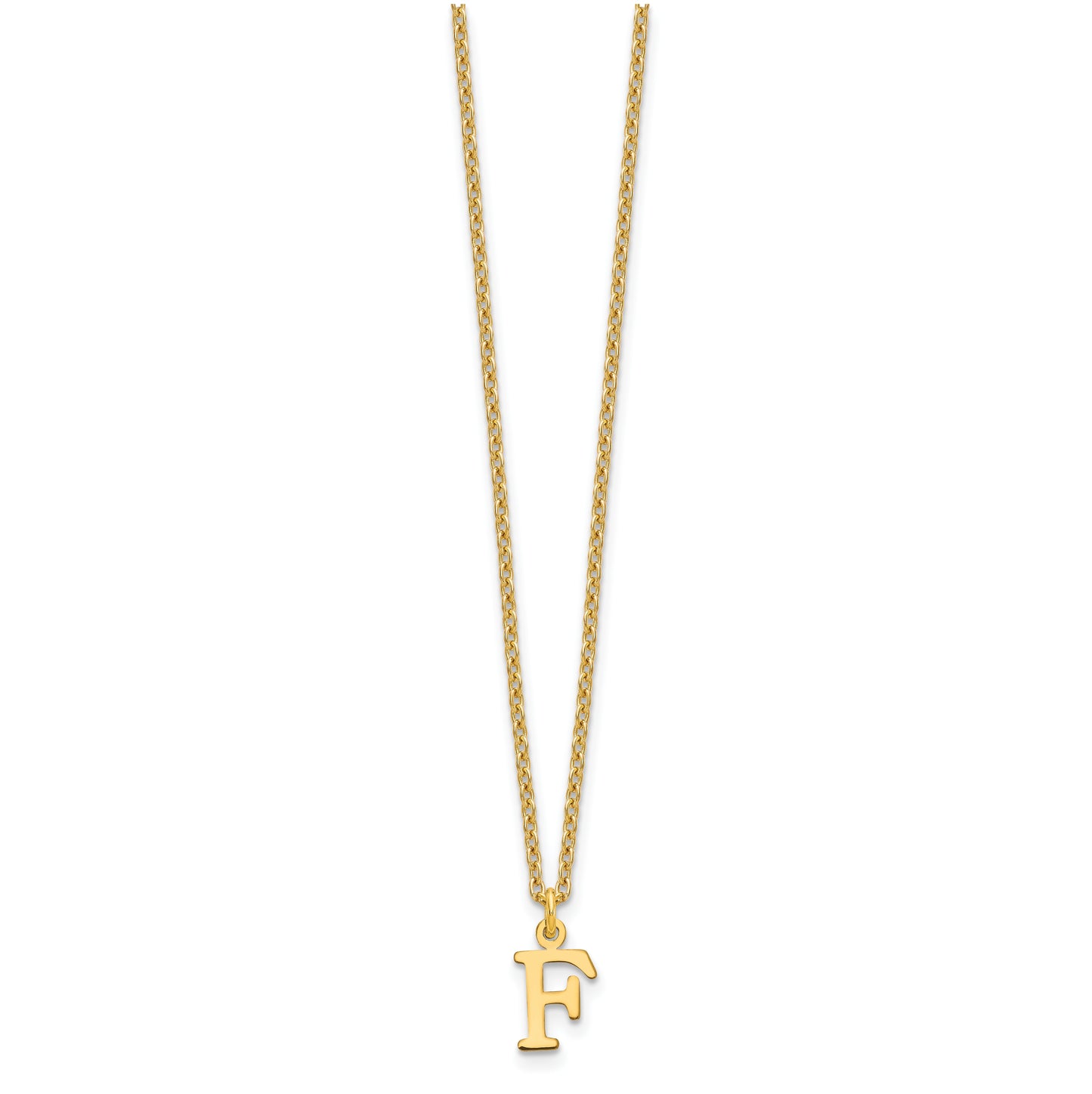 Sterling Silver Gold plated Cutout Letter F Initial Necklace