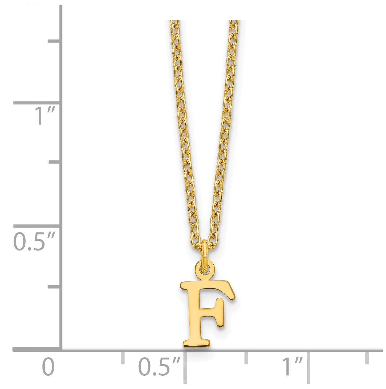 Sterling Silver Gold plated Cutout Letter F Initial Necklace