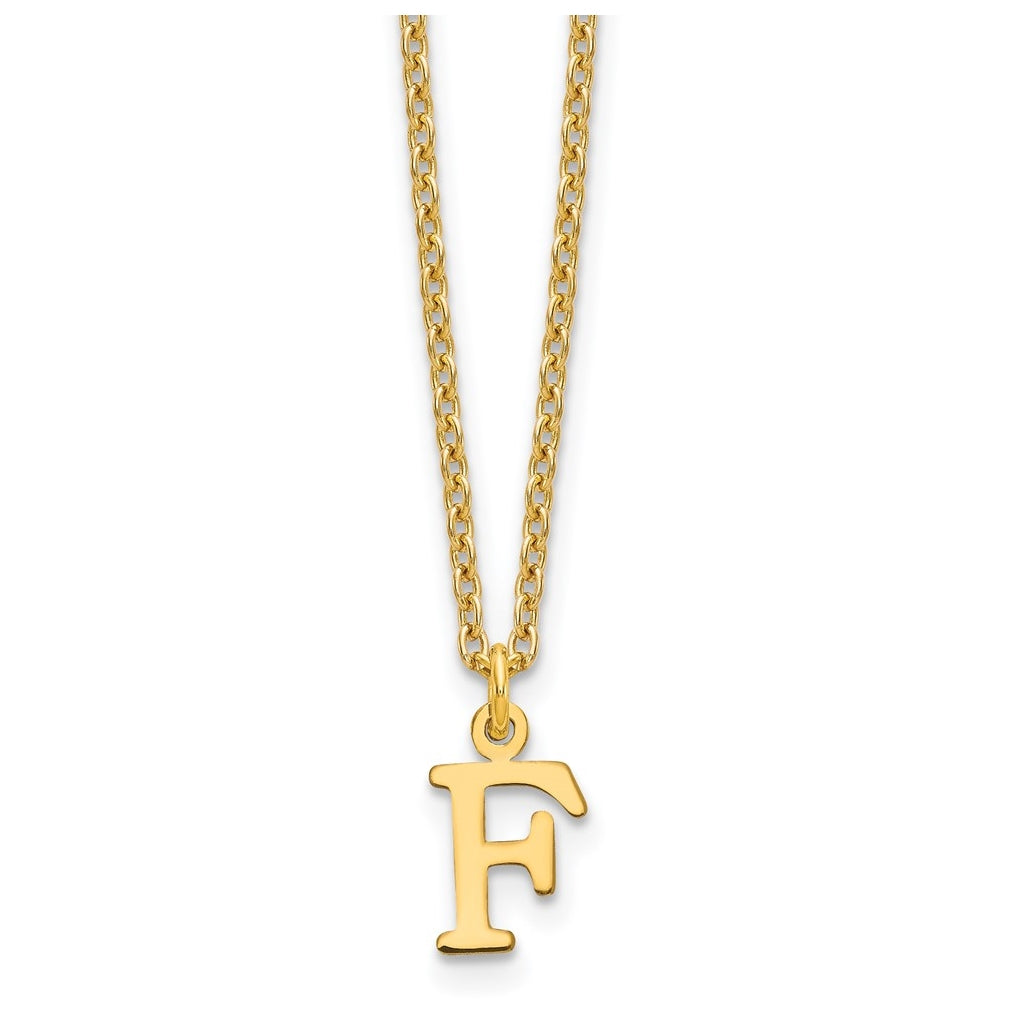 Sterling Silver Gold plated Cutout Letter F Initial Necklace