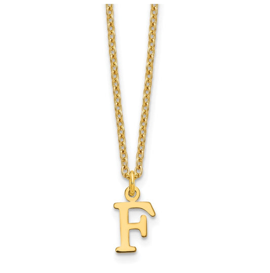 Sterling Silver Gold plated Cutout Letter F Initial Necklace