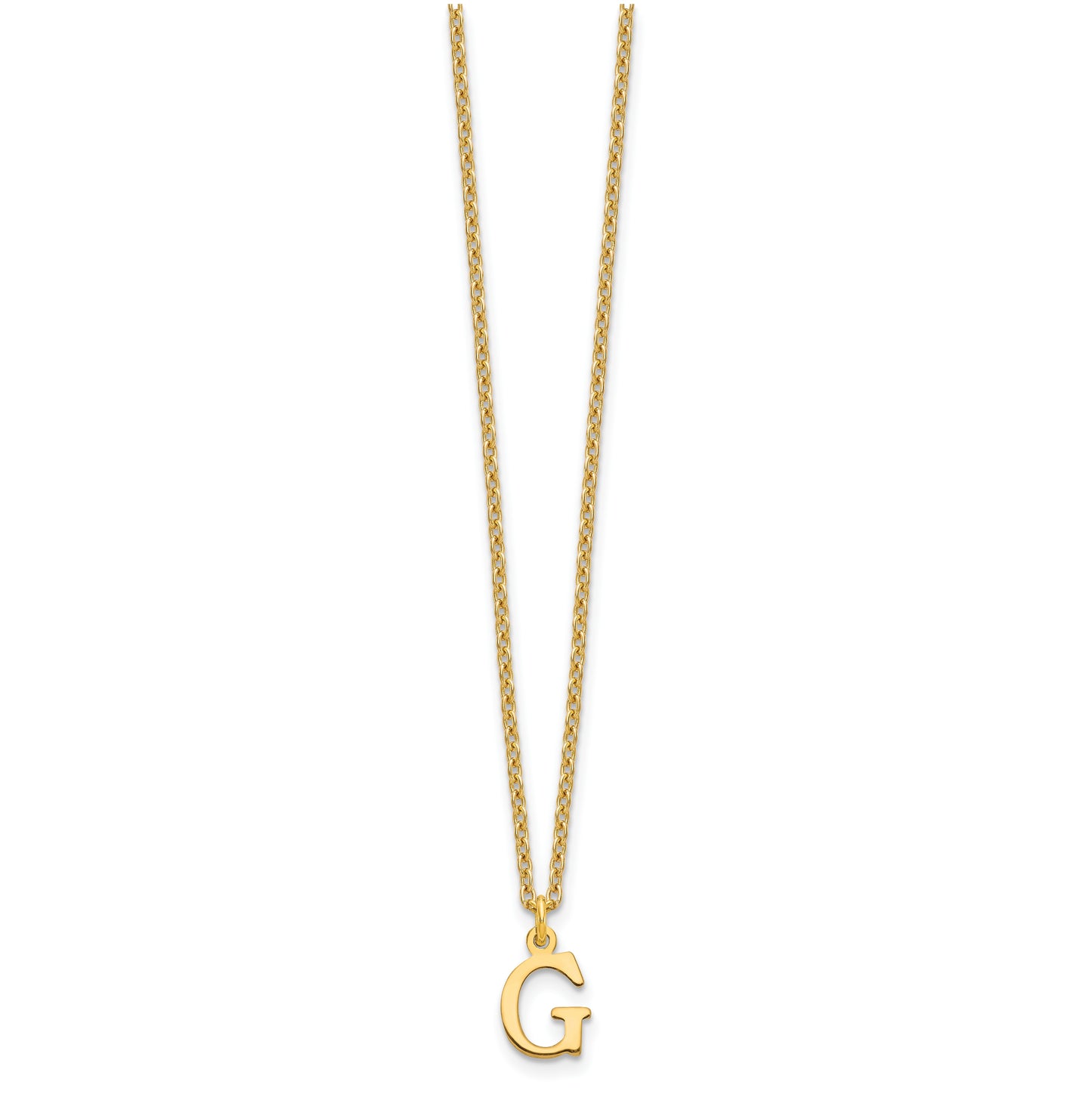 Sterling Silver Gold plated Cutout Letter G Initial Necklace