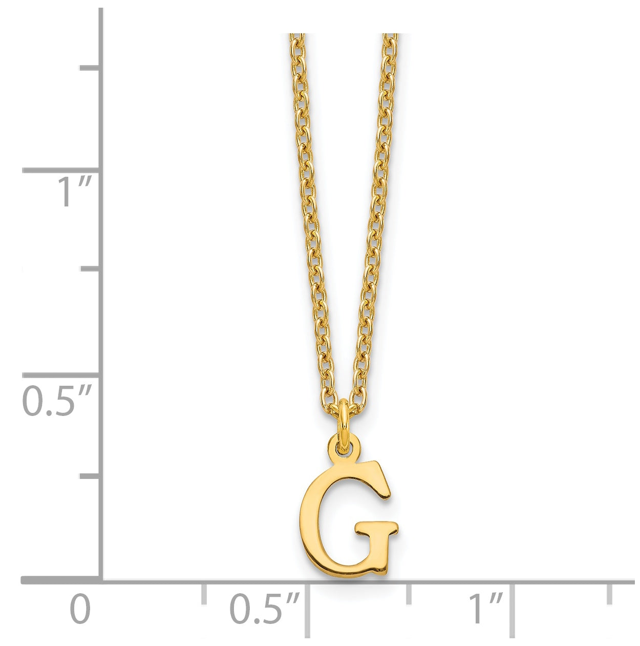 Sterling Silver Gold plated Cutout Letter G Initial Necklace