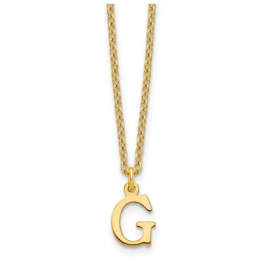 Sterling Silver Gold plated Cutout Letter G Initial Necklace