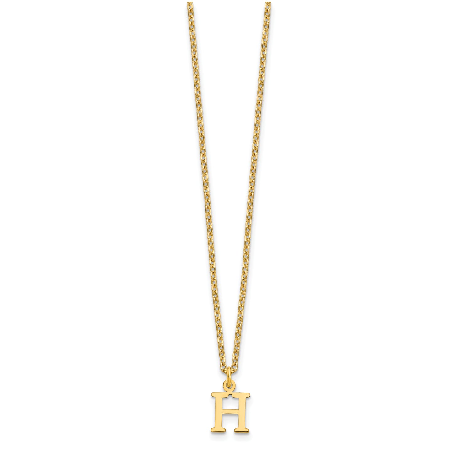 Sterling Silver Gold plated Cutout Letter H Initial Necklace
