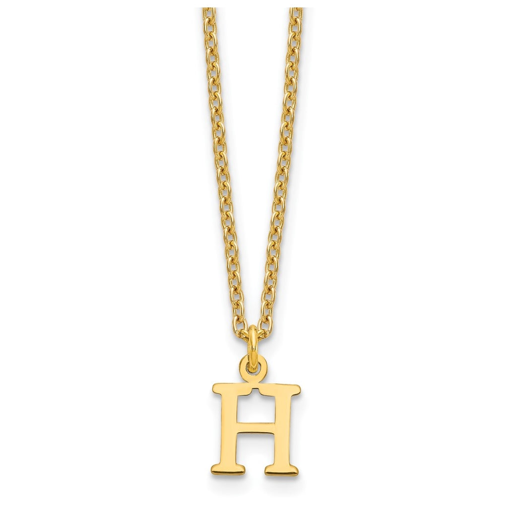 Sterling Silver Gold plated Cutout Letter H Initial Necklace