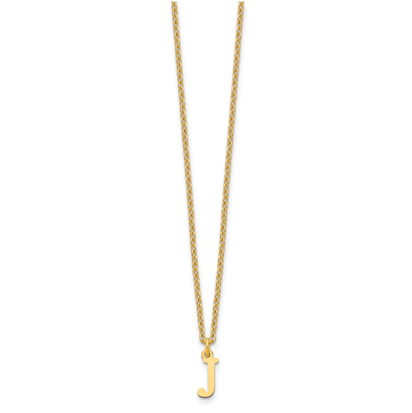 Sterling Silver Gold plated Cutout Letter J Initial Necklace