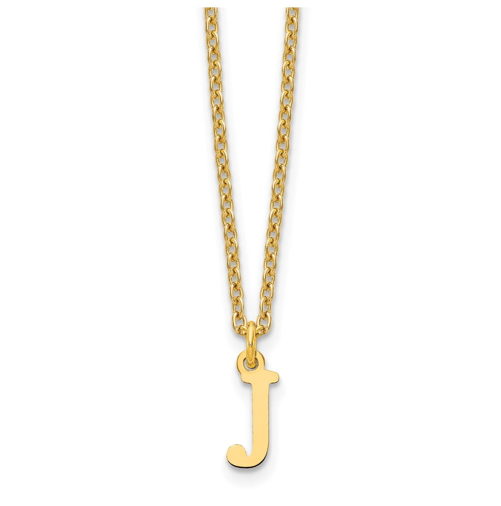 Sterling Silver Gold plated Cutout Letter J Initial Necklace