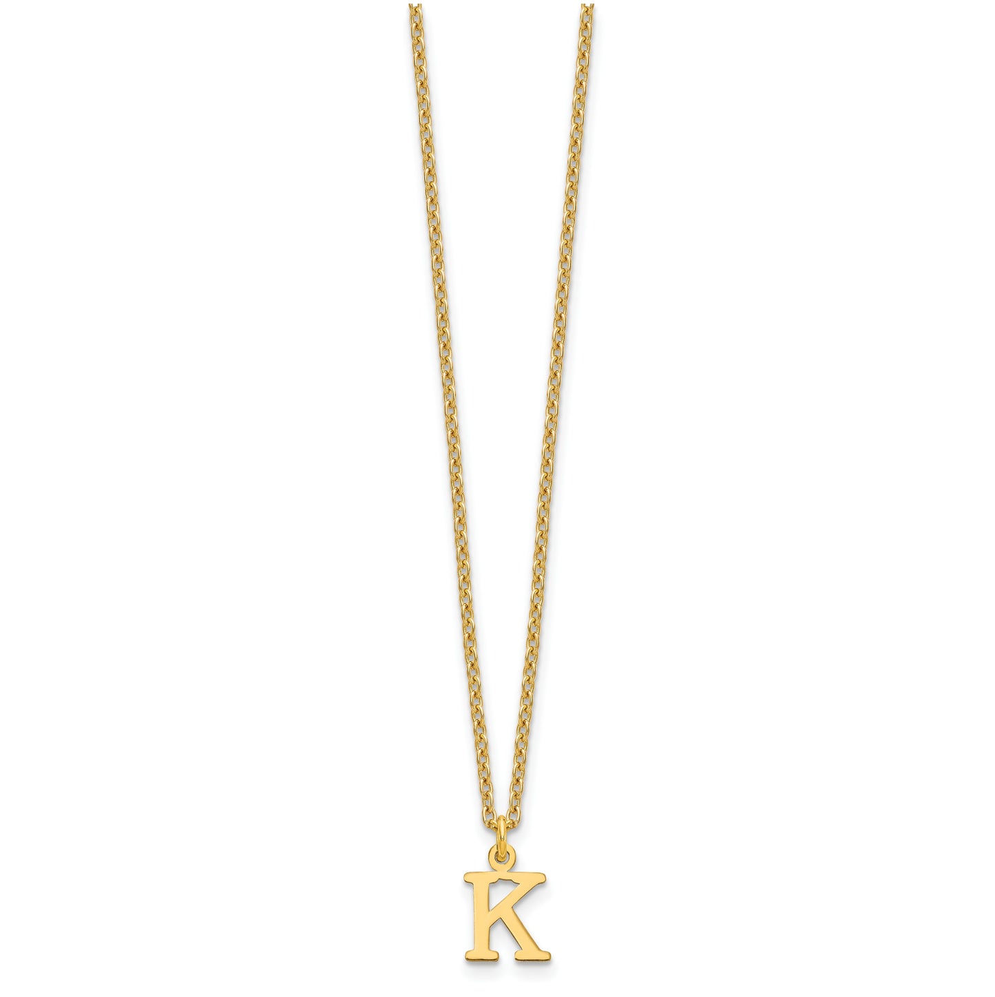 Sterling Silver Gold plated Cutout Letter K Initial Necklace