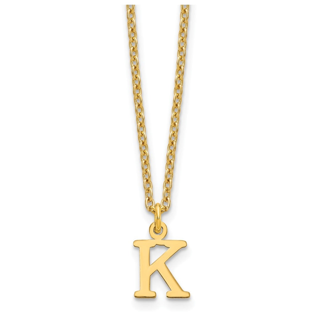 Sterling Silver Gold plated Cutout Letter K Initial Necklace