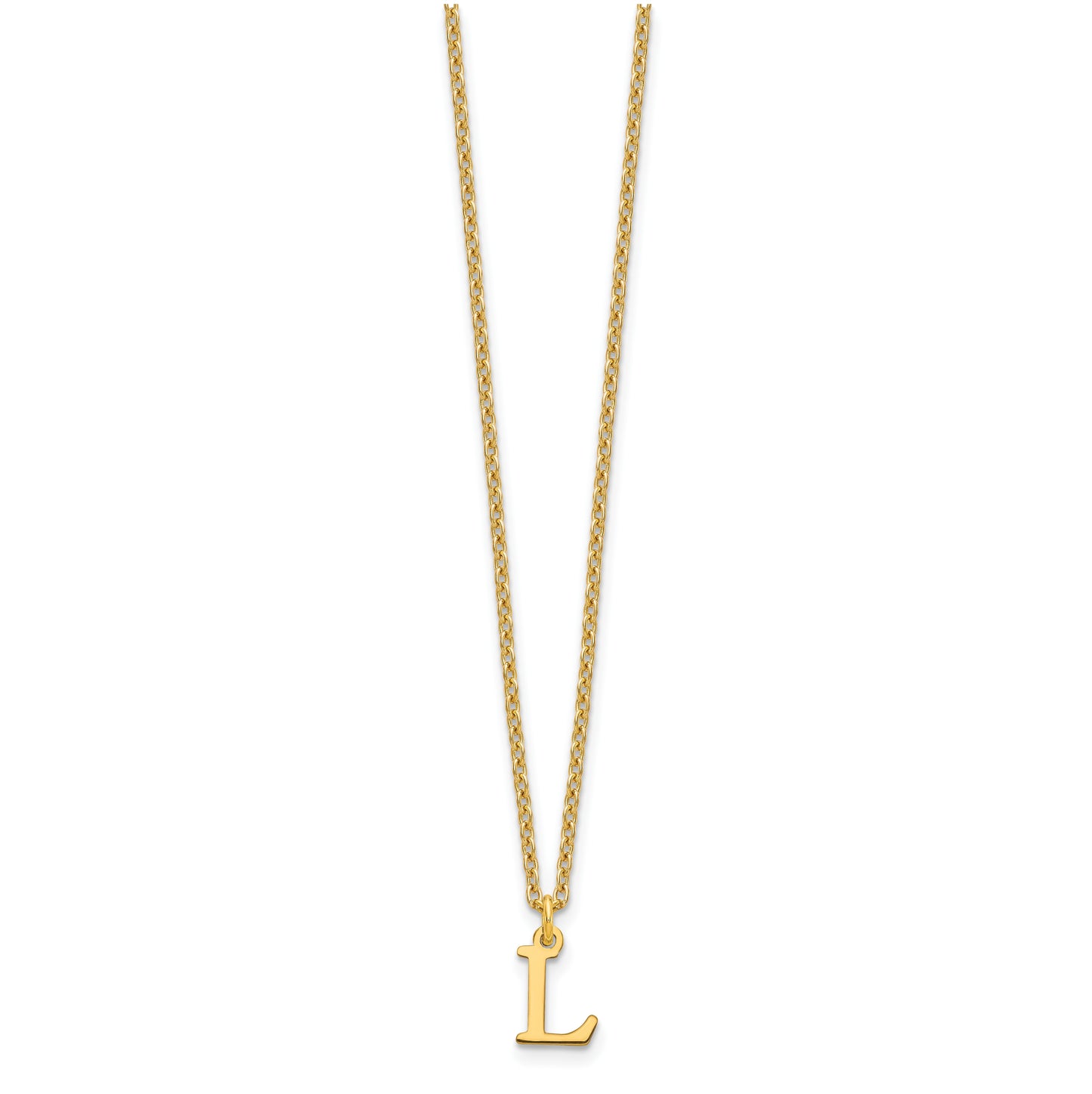 Sterling Silver Gold plated Cutout Letter L Initial Necklace