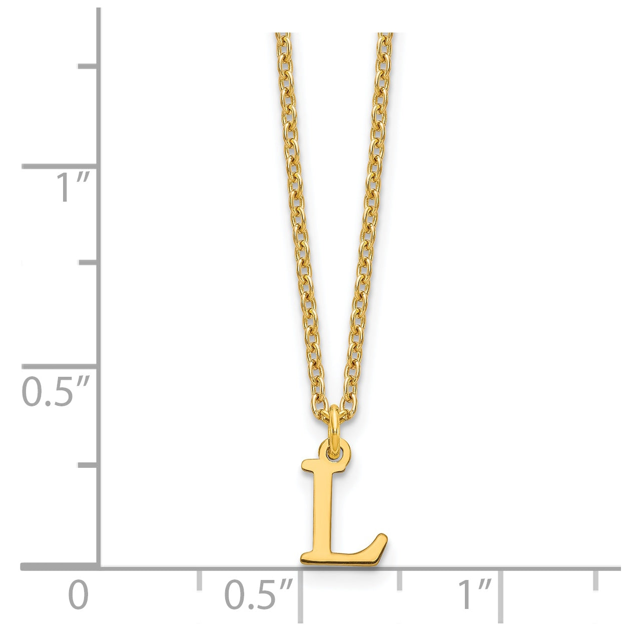 Sterling Silver Gold plated Cutout Letter L Initial Necklace