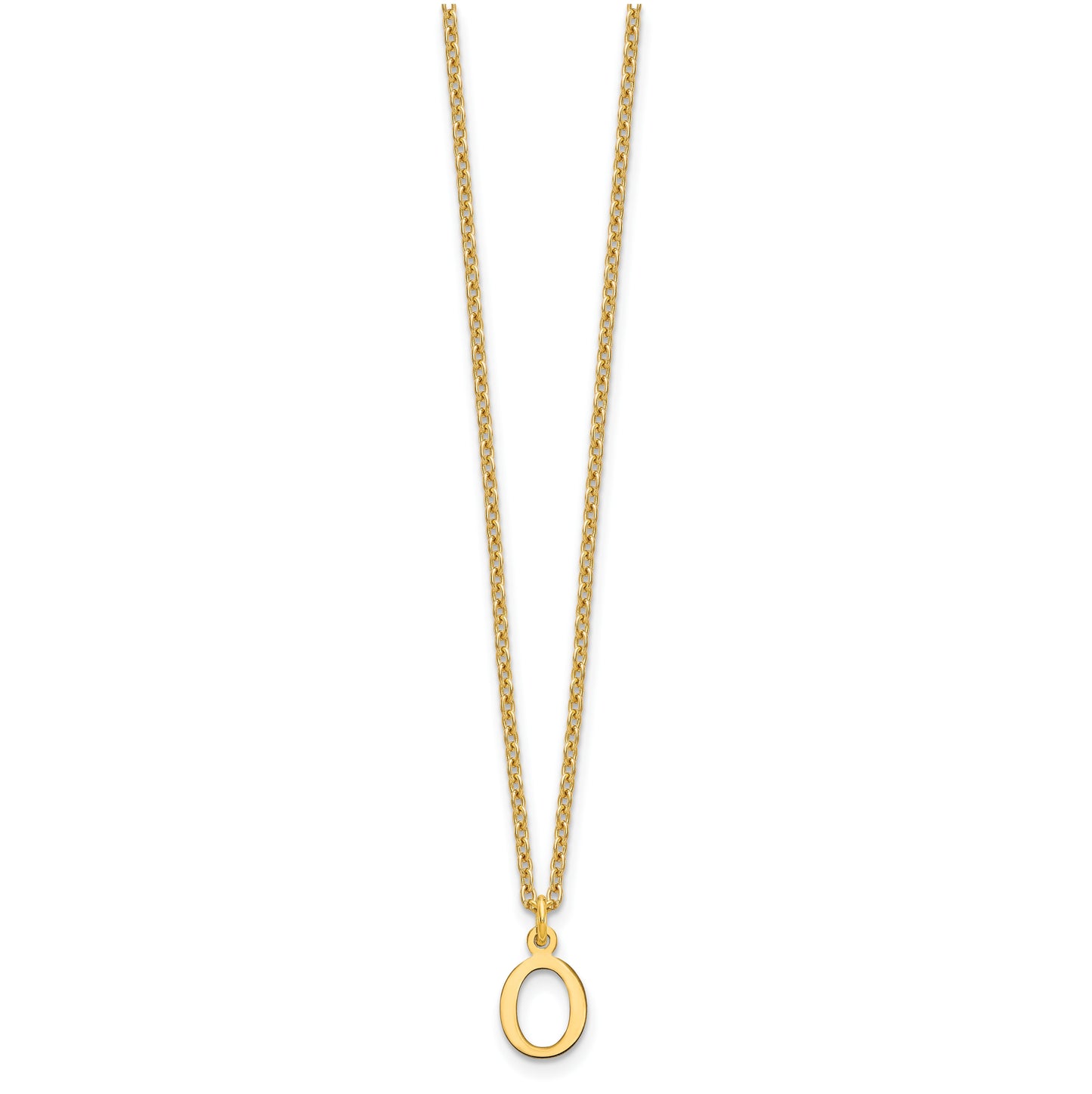 Sterling Silver Gold plated Cutout Letter O Initial Necklace