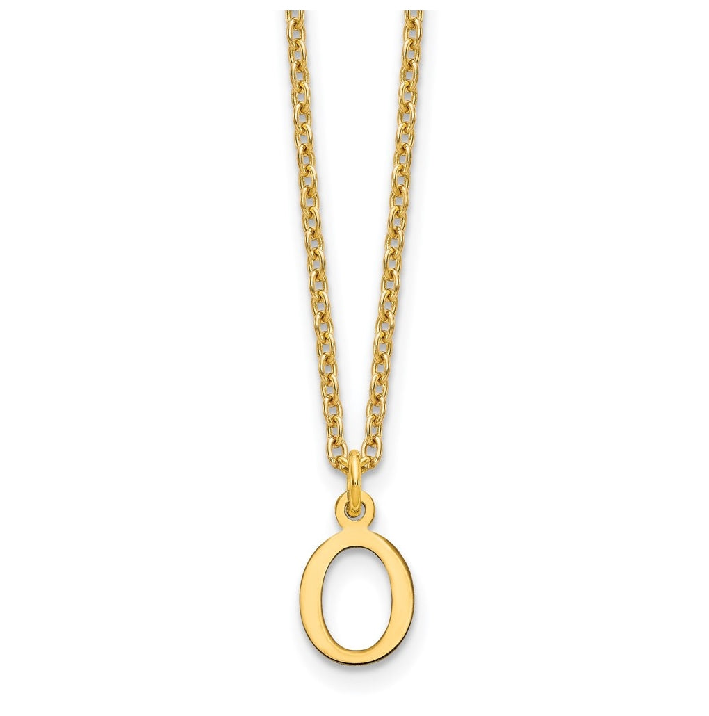 Sterling Silver Gold plated Cutout Letter O Initial Necklace