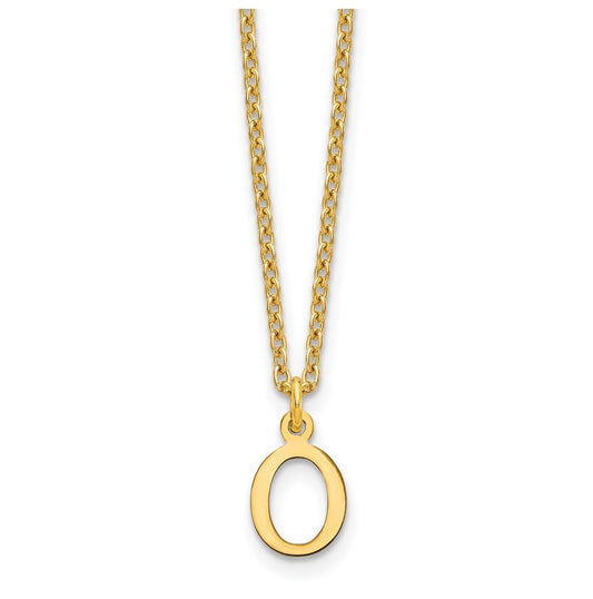 Sterling Silver Gold plated Cutout Letter O Initial Necklace