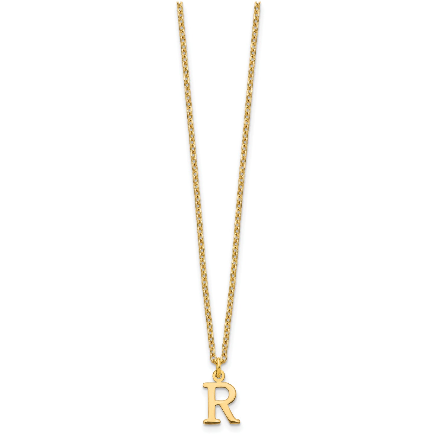 Sterling Silver Gold plated Cutout Letter R Initial Necklace