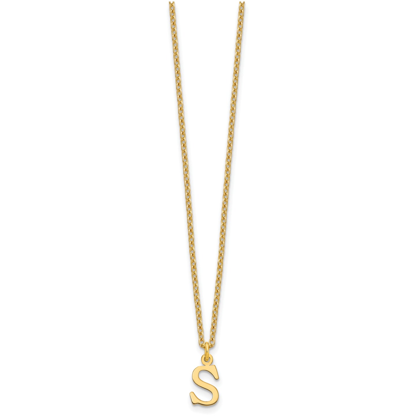 Sterling Silver Gold plated Cutout Letter S Initial Necklace