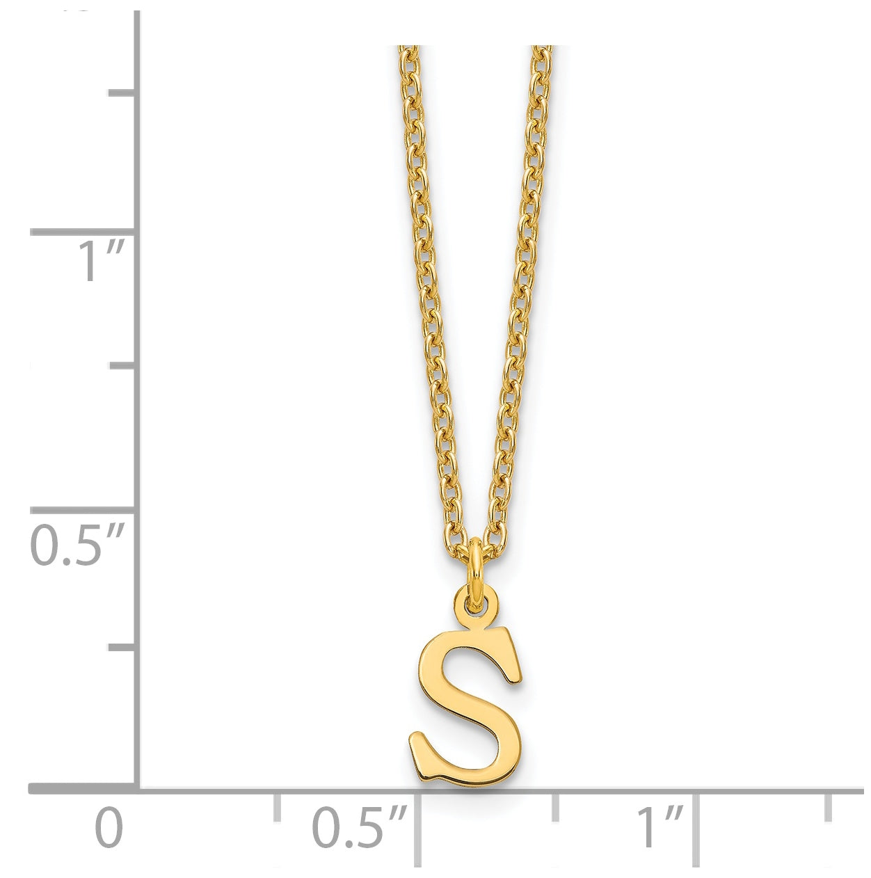 Sterling Silver Gold plated Cutout Letter S Initial Necklace