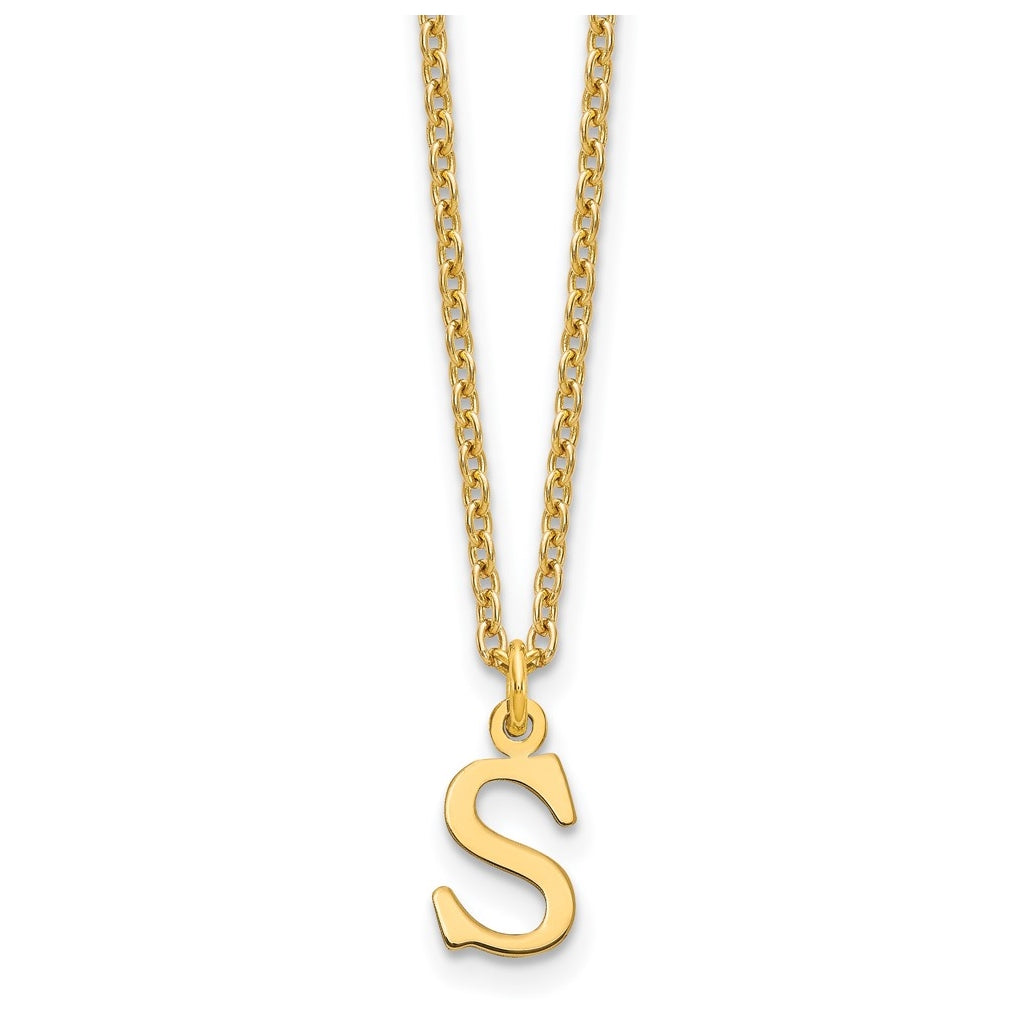 Sterling Silver Gold plated Cutout Letter S Initial Necklace