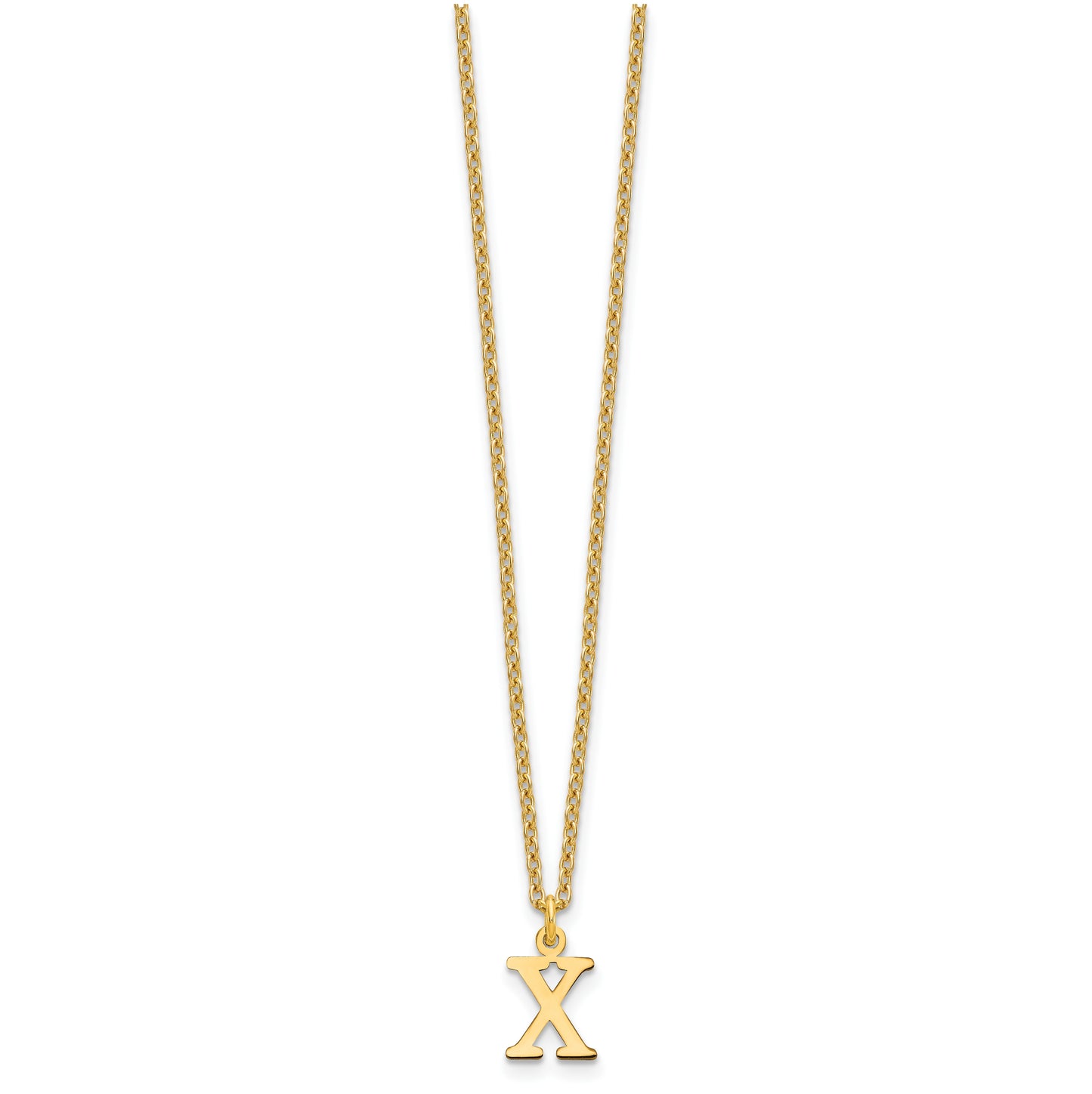 Sterling Silver Gold plated Cutout Letter X Initial Necklace