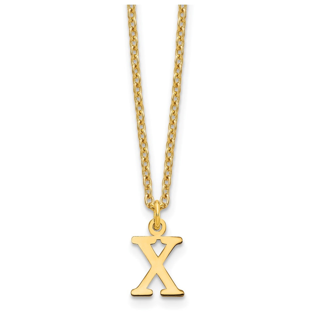 Sterling Silver Gold plated Cutout Letter X Initial Necklace