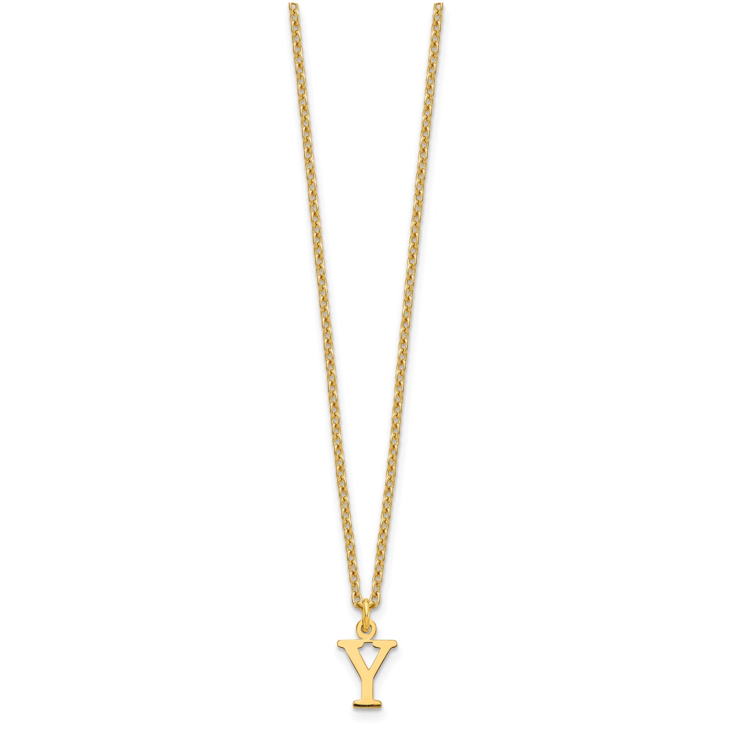 Sterling Silver Gold plated Cutout Letter Y Initial Necklace