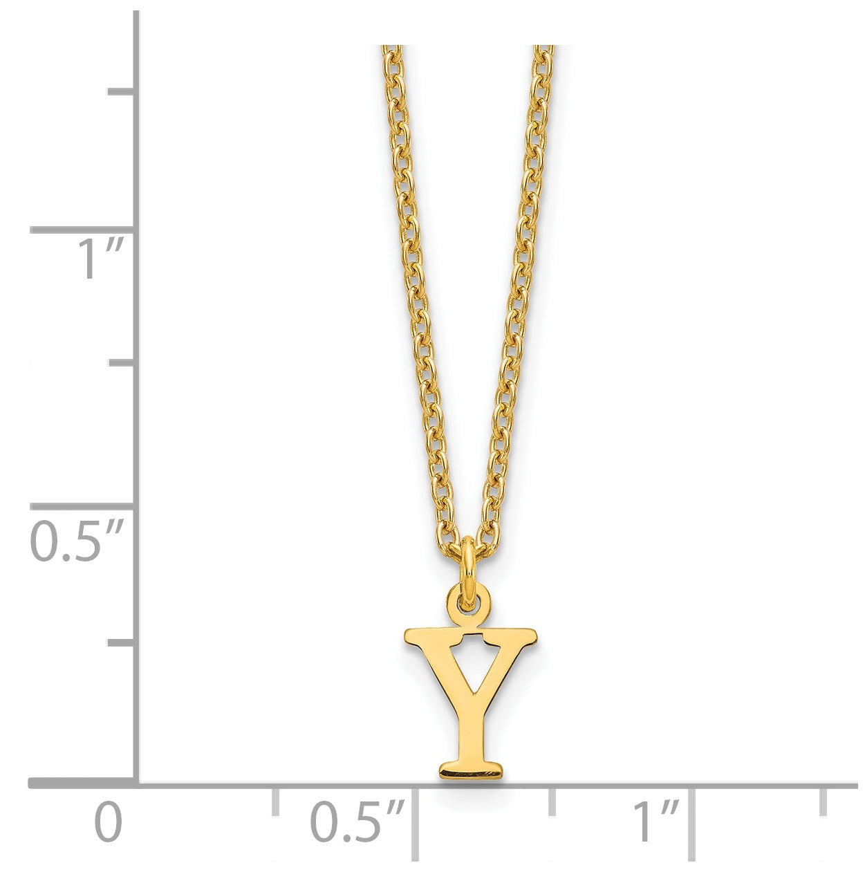 Sterling Silver Gold plated Cutout Letter Y Initial Necklace