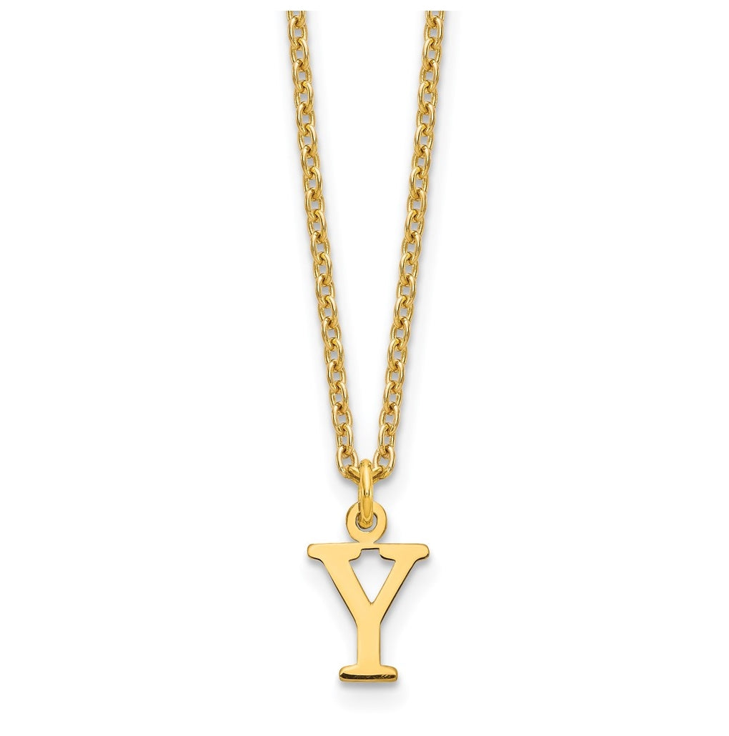 Sterling Silver Gold plated Cutout Letter Y Initial Necklace