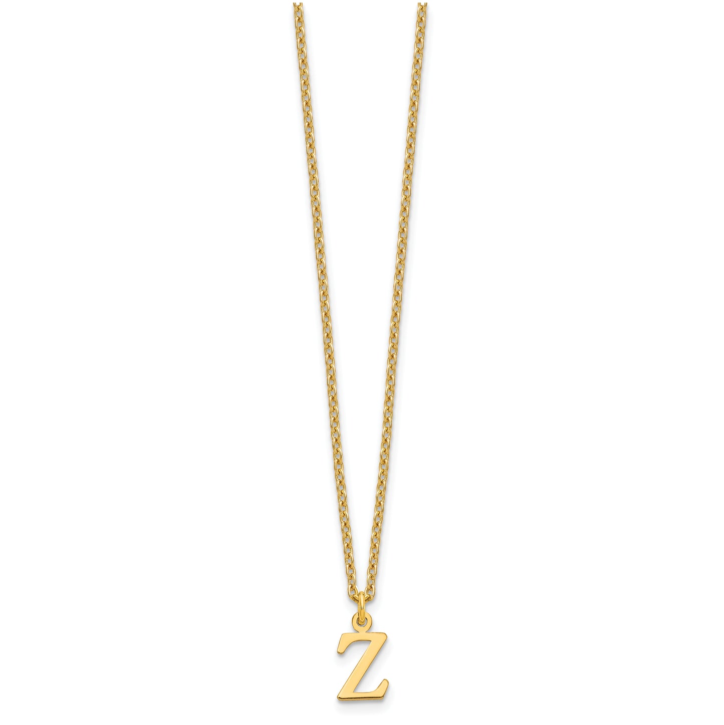 Sterling Silver Gold plated Cutout Letter Z Initial Necklace