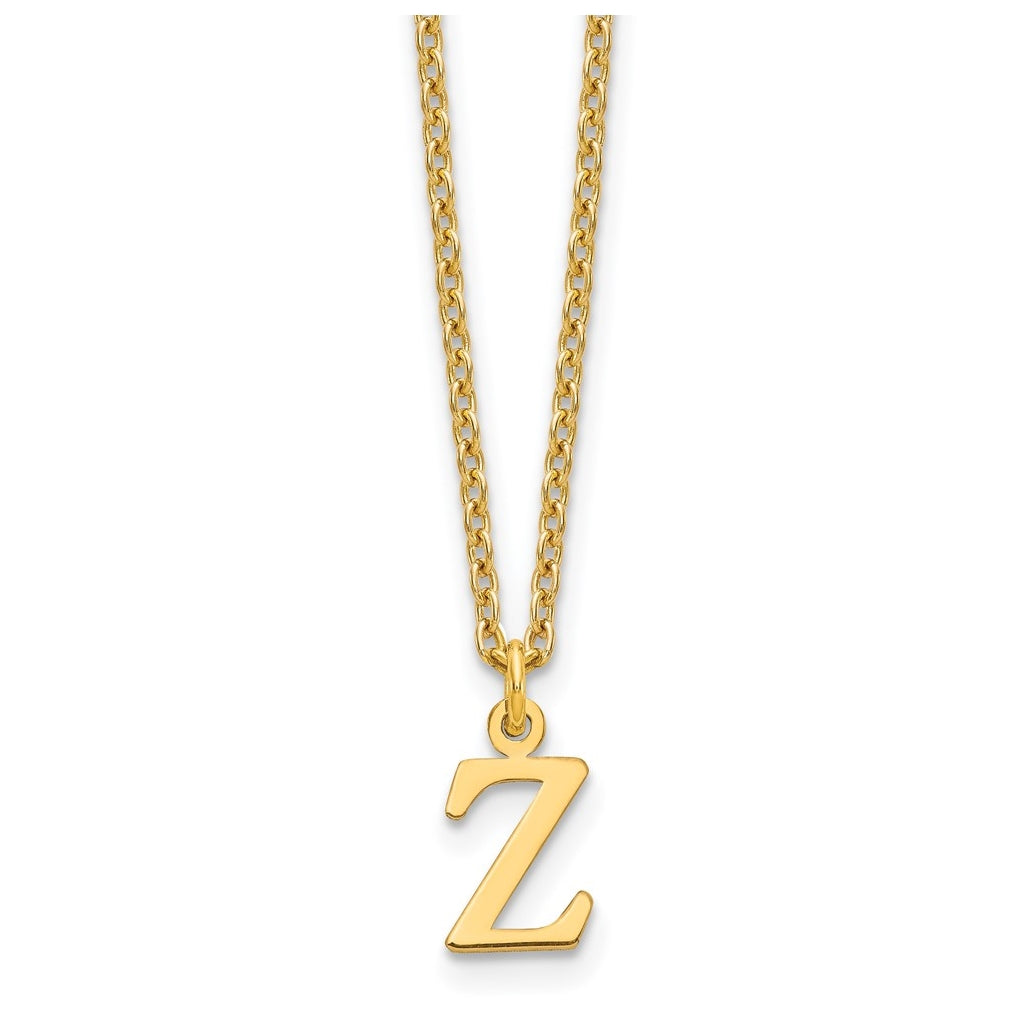 Sterling Silver Gold plated Cutout Letter Z Initial Necklace