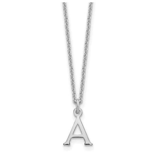 10K White Gold Cutout Letter A Initial Necklace