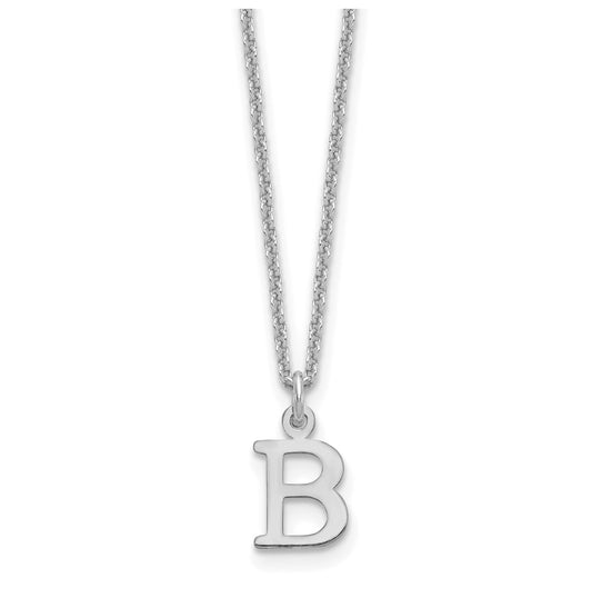 10K White Gold Cutout Letter B Initial Necklace
