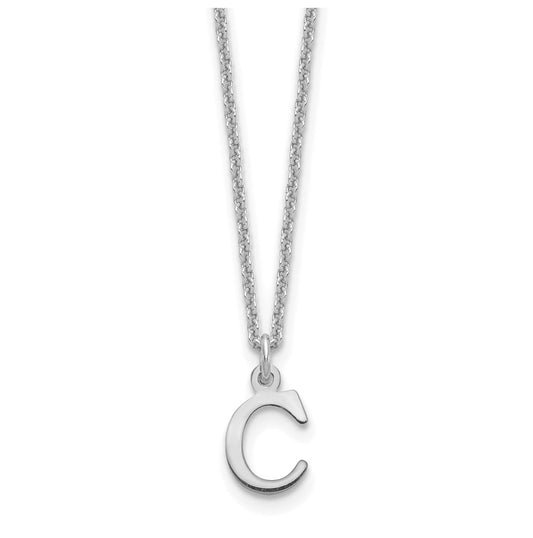 14K White Gold Cutout Letter C Initial Necklace
