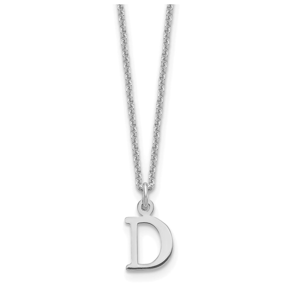 14K White Gold Cutout Letter D Initial Necklace