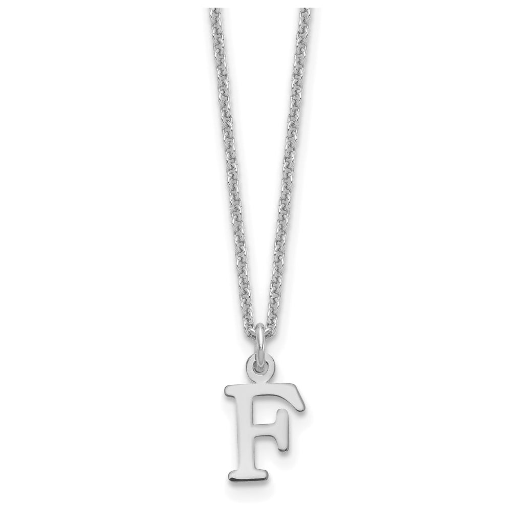 14K White Gold Cutout Letter F Initial Necklace