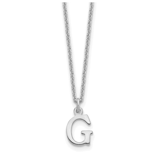 10K White Gold Cutout Letter G Initial Necklace
