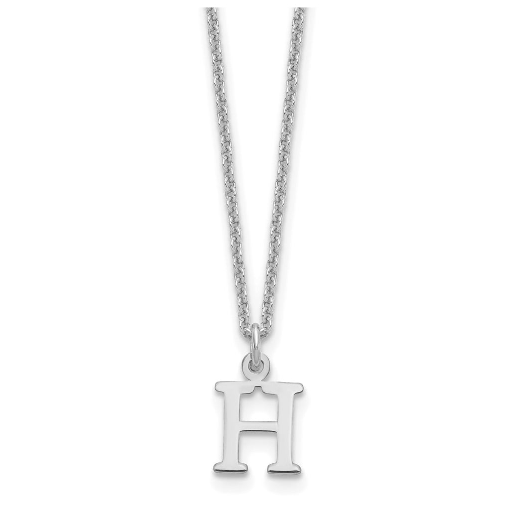 10K White Gold Cutout Letter H Initial Necklace
