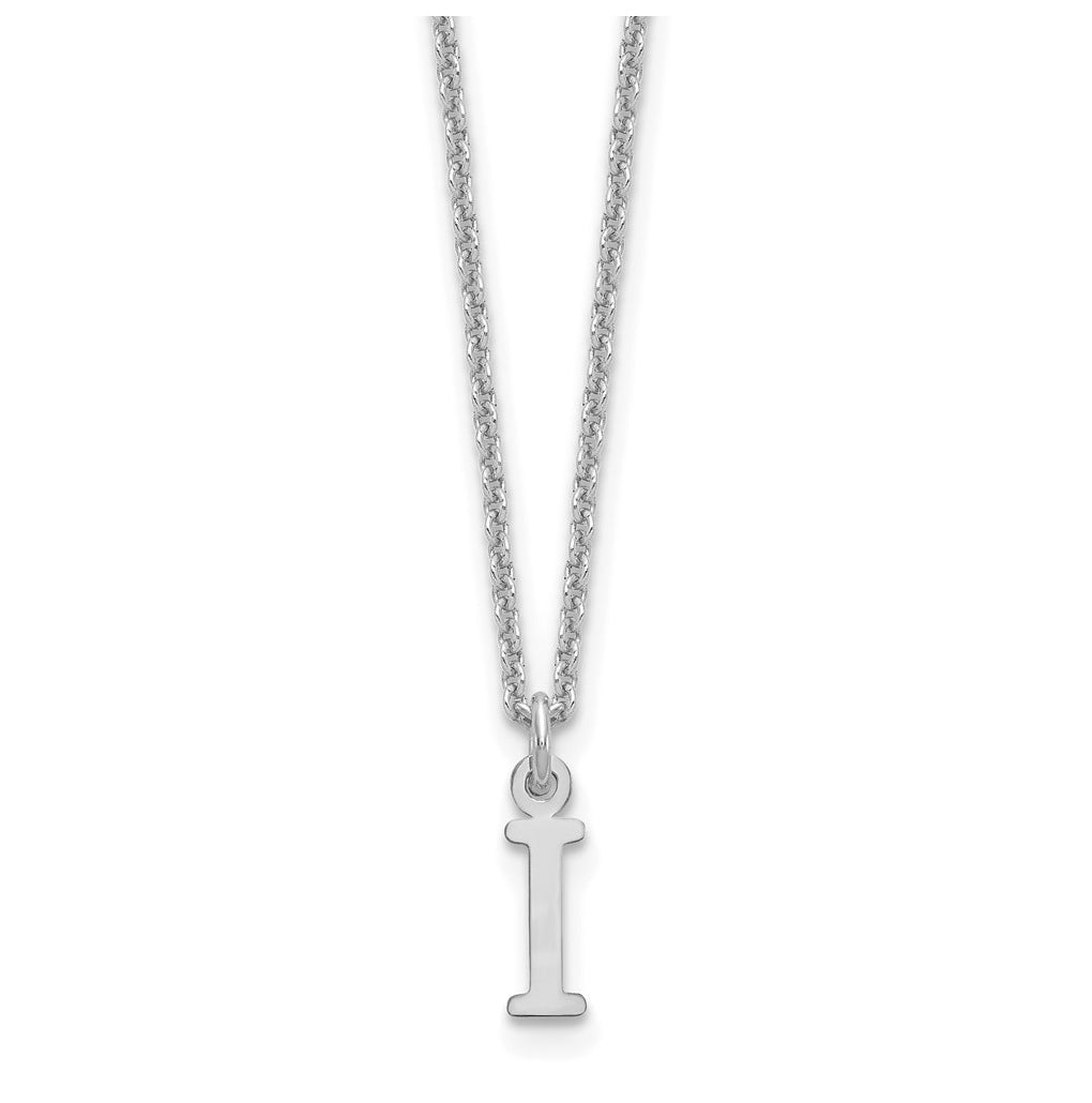 14K White Gold Cutout Letter I Initial Necklace