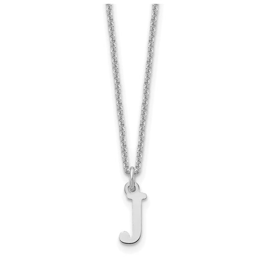 10K White Gold Cutout Letter J Initial Necklace