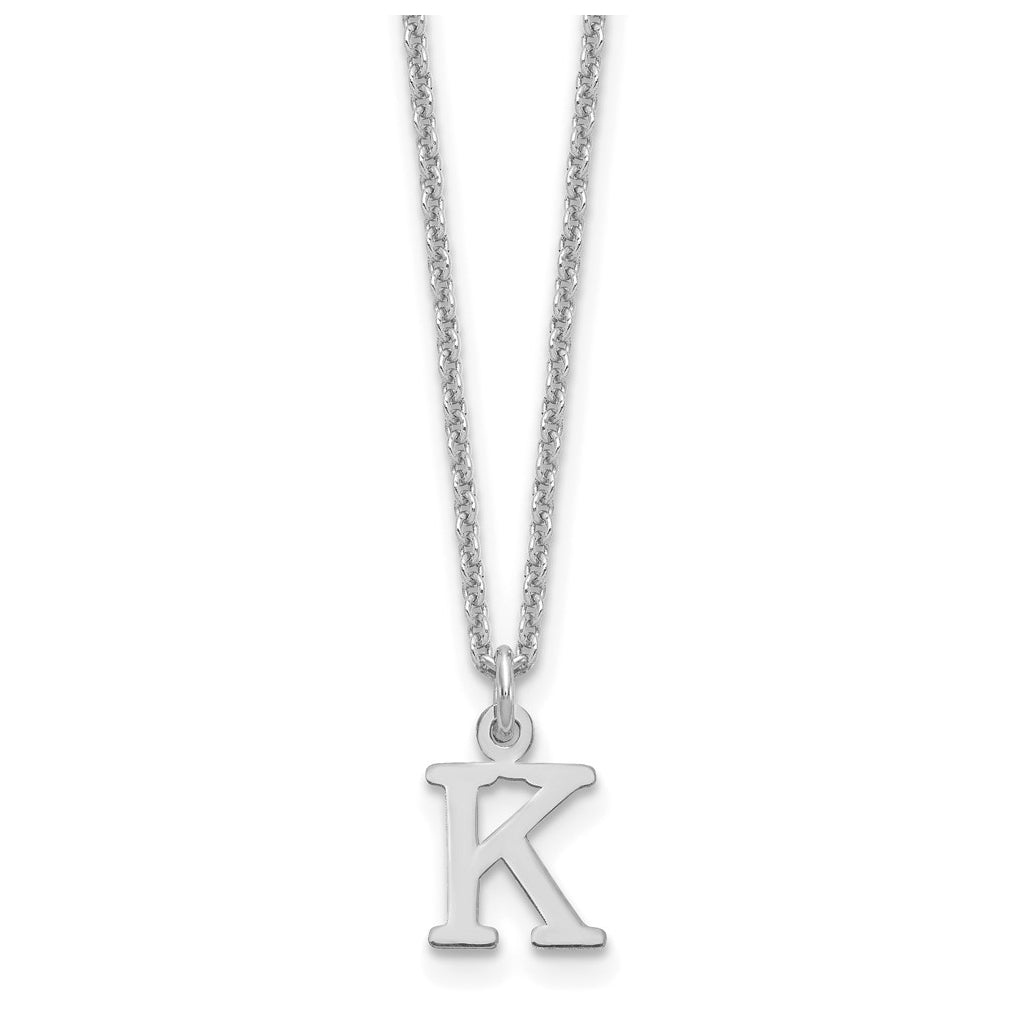 14K White Gold Cutout Letter K Initial Necklace